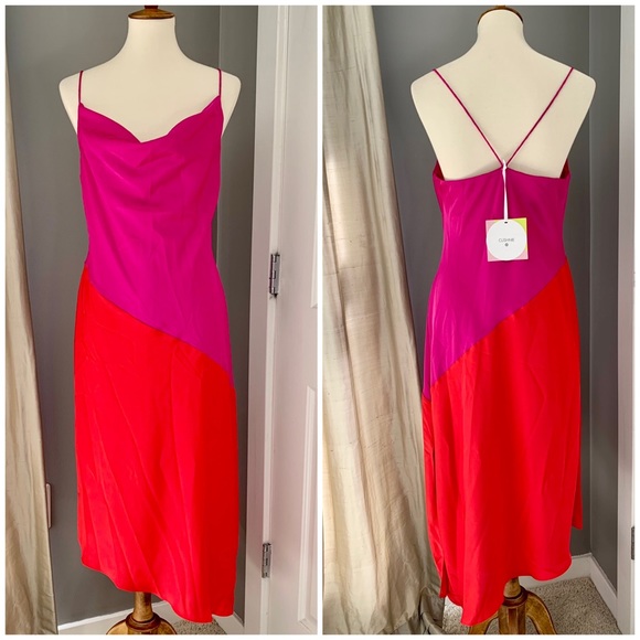 fuchsia slip dress